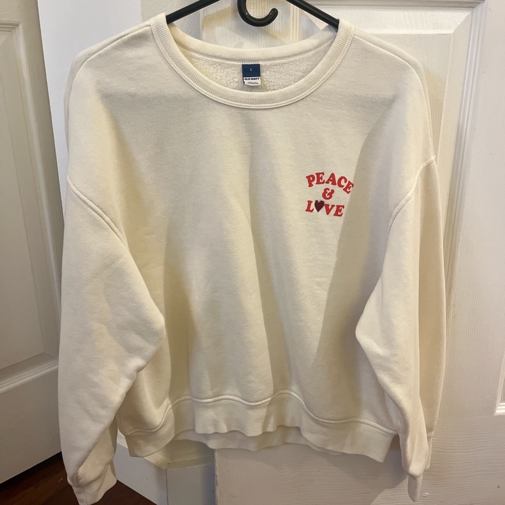 old navy cream sweater | size L